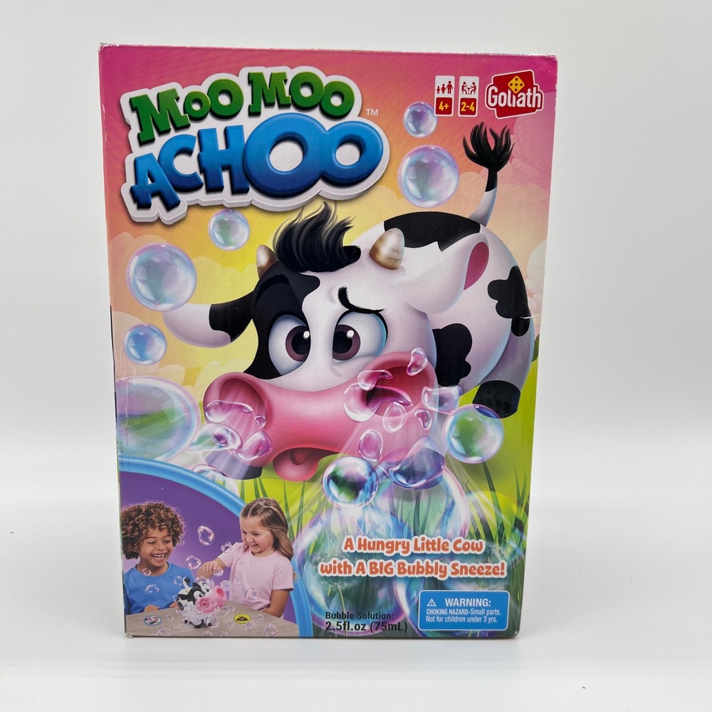 Goliath Games Moo Moo Achoo Kids Bubble Blowing Board Game Ages 4+ 2-4 Players